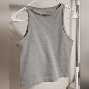 Free People Light Gray Ribbed Crop Tank